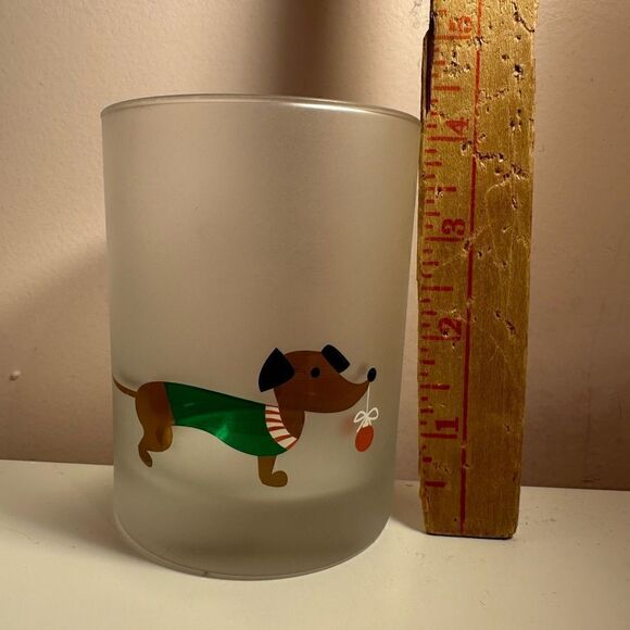Culver Christmas Dachshund Frosted Glass Set of 3 Bar Beverage - Picture 5 of 7